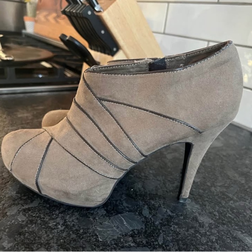 Fergalicious Tan High Heel Ankle Boots